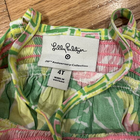 Lilly Pulitzer Target 20th Anniversary Collection 4T Pink Sun Dress Ruffle Hem - Picture 5 of 8